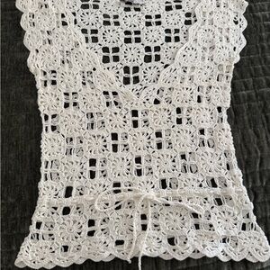 TFNC Ivory Crochet Lace Top